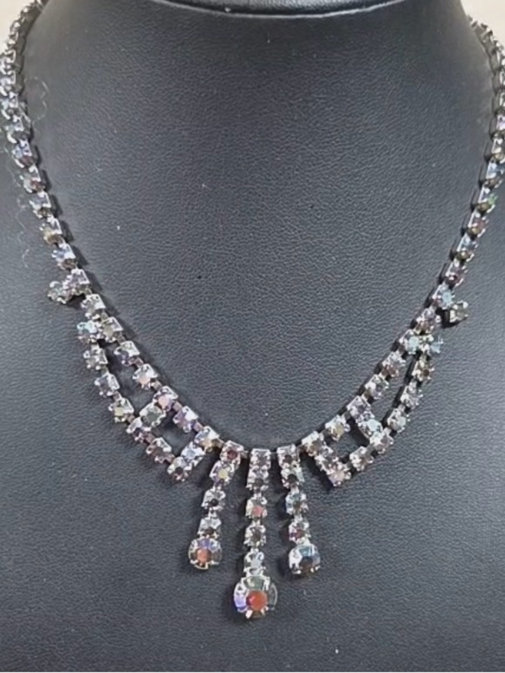 Iridescent Crystal Fringe Necklace - Women's Silver-Tone Jewelry